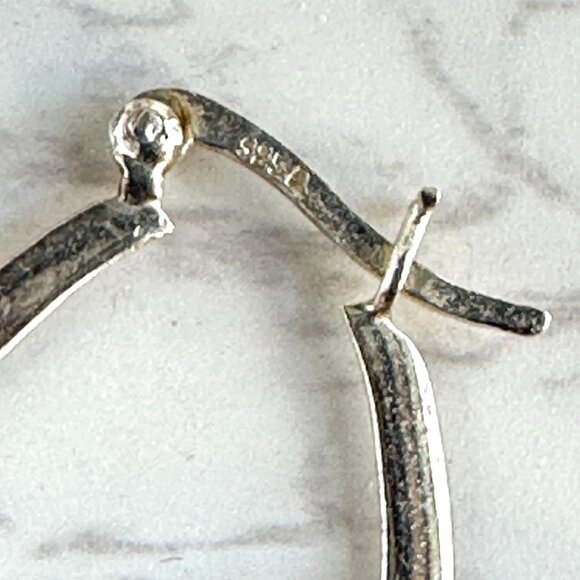 Sterling Silver Oval Hoop Earrings, Lightweight 925 Silver Earrings, Minimalist - Picture 3 of 8